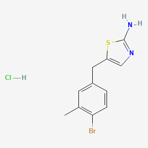 molecular formula C11H12BrClN2S B3008619 5-[(4-Bromo-3-methylphenyl)methyl]-1,3-thiazol-2-amine hydrochloride CAS No. 1171901-42-0