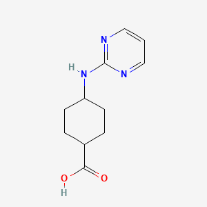 molecular formula C11H15N3O2 B3008621 4-(嘧啶-2-基氨基)环己烷羧酸 CAS No. 2137035-72-2