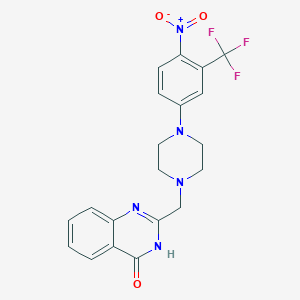 2-({4-[4-Nitro-3-(trifluoromethyl)phenyl]piperazin-1-yl}methyl)-3,4-dihydroquinazolin-4-one