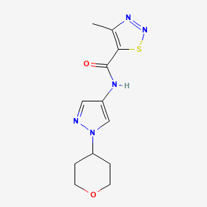 4-methyl-N-(1-(tetrahydro-2H-pyran-4-yl)-1H-pyrazol-4-yl)-1,2,3-thiadiazole-5-carboxamide