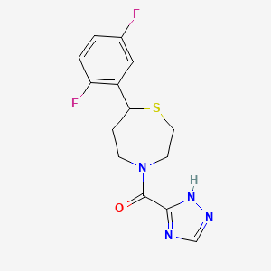 molecular formula C14H14F2N4OS B3008627 (7-(2,5-difluorophenyl)-1,4-thiazepan-4-yl)(1H-1,2,4-triazol-5-yl)methanone CAS No. 1706221-53-5