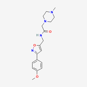 molecular formula C18H24N4O3 B3008628 N-{[3-(4-甲氧基苯基)-5-异恶唑基]甲基}-2-(4-甲基哌嗪基)乙酰胺 CAS No. 478049-41-1