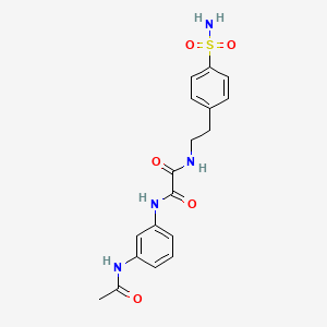 molecular formula C18H20N4O5S B3008636 N1-(3-acetamidophenyl)-N2-(4-sulfamoylphenethyl)oxalamide CAS No. 899956-19-5