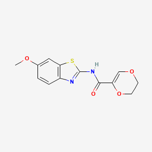 molecular formula C13H12N2O4S B3008639 N-(6-甲氧基苯并[d]噻唑-2-基)-5,6-二氢-1,4-二噁英-2-甲酰胺 CAS No. 864937-47-3