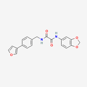 molecular formula C20H16N2O5 B3008642 N1-(benzo[d][1,3]dioxol-5-yl)-N2-(4-(furan-3-yl)benzyl)oxalamide CAS No. 2034457-10-6
