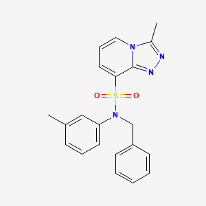 molecular formula C21H20N4O2S B3008645 N-苄基-3-甲基-N-(3-甲基苯基)-[1,2,4]三唑并[4,3-a]吡啶-8-磺酰胺 CAS No. 1251621-85-8