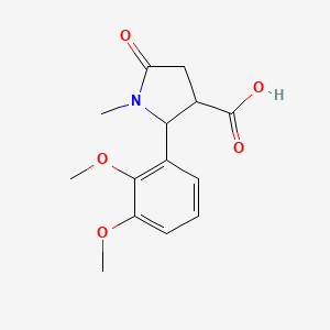 molecular formula C14H17NO5 B3008646 2-(2,3-Dimethoxyphenyl)-1-methyl-5-oxopyrrolidine-3-carboxylic acid CAS No. 1269529-66-9
