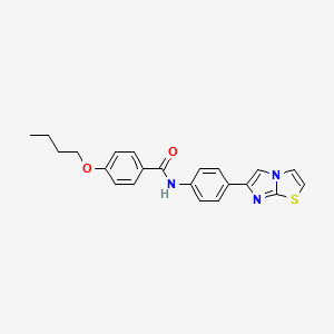 B3008648 4-butoxy-N-(4-(imidazo[2,1-b]thiazol-6-yl)phenyl)benzamide CAS No. 893990-14-2