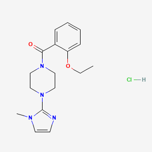 molecular formula C17H23ClN4O2 B3008649 (2-乙氧基苯基)(4-(1-甲基-1H-咪唑-2-基)哌嗪-1-基)甲酮盐酸盐 CAS No. 1323291-01-5