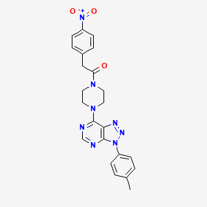 B3008657 2-(4-nitrophenyl)-1-(4-(3-(p-tolyl)-3H-[1,2,3]triazolo[4,5-d]pyrimidin-7-yl)piperazin-1-yl)ethanone CAS No. 941978-61-6