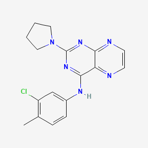 N-(3-chloro-4-methylphenyl)-2-(pyrrolidin-1-yl)pteridin-4-amine