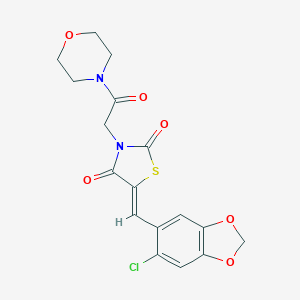 molecular formula C17H15ClN2O6S B300867 (5Z)-5-[(6-chloro-1,3-benzodioxol-5-yl)methylidene]-3-[2-(morpholin-4-yl)-2-oxoethyl]-1,3-thiazolidine-2,4-dione 