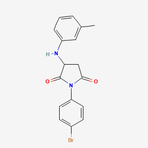molecular formula C17H15BrN2O2 B3008680 1-(4-Bromophenyl)-3-(m-tolylamino)pyrrolidine-2,5-dione CAS No. 466684-65-1