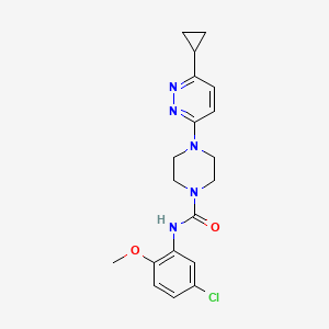 molecular formula C19H22ClN5O2 B3008687 N-(5-氯-2-甲氧基苯基)-4-(6-环丙基哒嗪-3-基)哌嗪-1-甲酰胺 CAS No. 2034234-24-5