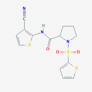 N-(3-cyanothiophen-2-yl)-1-(thiophen-2-ylsulfonyl)pyrrolidine-2-carboxamide