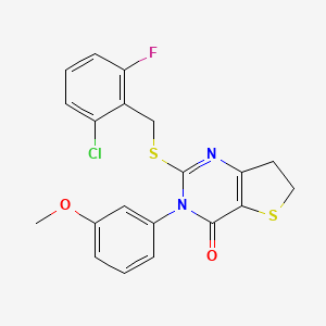 2-((2-chloro-6-fluorobenzyl)thio)-3-(3-methoxyphenyl)-6,7-dihydrothieno[3,2-d]pyrimidin-4(3H)-one