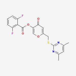 [6-[(4,6-Dimethylpyrimidin-2-yl)sulfanylmethyl]-4-oxopyran-3-yl] 2,6-difluorobenzoate