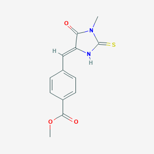 molecular formula C13H12N2O3S B300870 methyl 4-[(Z)-(1-methyl-5-oxo-2-thioxoimidazolidin-4-ylidene)methyl]benzoate 