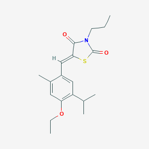 molecular formula C19H25NO3S B300872 5-(4-Ethoxy-5-isopropyl-2-methylbenzylidene)-3-propyl-1,3-thiazolidine-2,4-dione 
