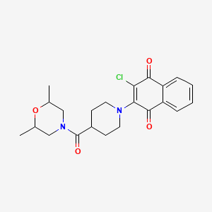 molecular formula C22H25ClN2O4 B3008729 2-氯-3-{4-[(2,6-二甲基吗啉)羰基]哌啶基}萘醌 CAS No. 439108-68-6