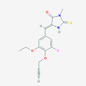 molecular formula C16H15IN2O3S B300873 5-[3-Ethoxy-5-iodo-4-(2-propynyloxy)benzylidene]-3-methyl-2-thioxo-4-imidazolidinone 