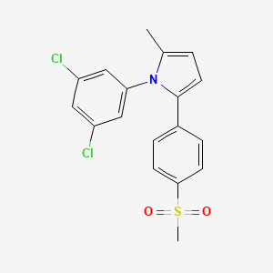 molecular formula C18H15Cl2NO2S B3008731 1-(3,5-dichlorophenyl)-2-methyl-5-[4-(methylsulfonyl)phenyl]-1H-pyrrole CAS No. 338749-74-9
