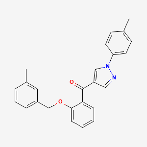 molecular formula C25H22N2O2 B3008732 {2-[(3-methylbenzyl)oxy]phenyl}[1-(4-methylphenyl)-1H-pyrazol-4-yl]methanone CAS No. 955966-94-6