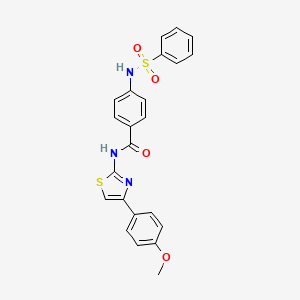 molecular formula C23H19N3O4S2 B3008733 N-(4-(4-甲氧基苯基)噻唑-2-基)-4-(苯磺酰胺)苯甲酰胺 CAS No. 898441-33-3