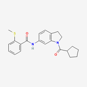 molecular formula C22H24N2O2S B3008740 N-(1-(cyclopentanecarbonyl)indolin-6-yl)-2-(methylthio)benzamide CAS No. 1207037-69-1