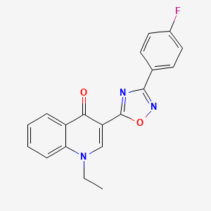 molecular formula C19H14FN3O2 B3008745 1-ethyl-3-(3-(4-fluorophenyl)-1,2,4-oxadiazol-5-yl)quinolin-4(1H)-one CAS No. 1358390-72-3