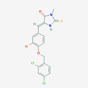 molecular formula C18H13BrCl2N2O2S B300875 5-{3-Bromo-4-[(2,4-dichlorobenzyl)oxy]benzylidene}-3-methyl-2-thioxo-4-imidazolidinone 