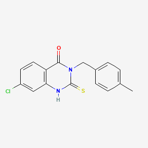 molecular formula C16H13ClN2OS B3008756 7-氯-3-(4-甲基苄基)-2-硫代-2,3-二氢喹唑啉-4(1H)-酮 CAS No. 451465-73-9