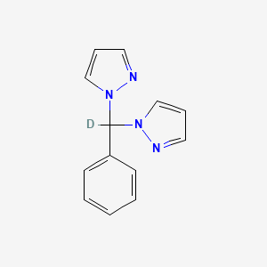 molecular formula C13H12N4 B3008759 1-[Phenyl(1H-pyrazol-1-yl)((2)H)methyl]-1H-pyrazole CAS No. 89407-19-2