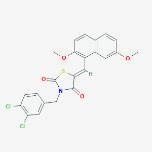 molecular formula C23H17Cl2NO4S B300876 3-(3,4-Dichlorobenzyl)-5-[(2,7-dimethoxy-1-naphthyl)methylene]-1,3-thiazolidine-2,4-dione 