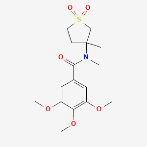 molecular formula C16H23NO6S B3008766 3,4,5-三甲氧基-N-甲基-N-(3-甲基-1,1-二氧代-1lambda6-硫代环己烷-3-基)苯甲酰胺 CAS No. 874651-89-5