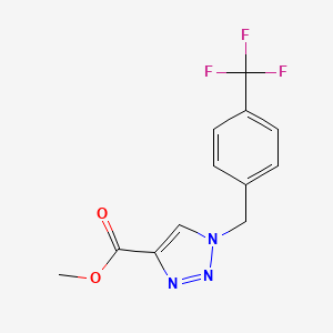 molecular formula C12H10F3N3O2 B3008770 methyl 1-{[4-(trifluoromethyl)phenyl]methyl}-1H-1,2,3-triazole-4-carboxylate CAS No. 1911392-80-7