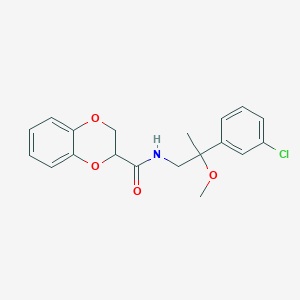 molecular formula C19H20ClNO4 B3008772 N-(2-(3-chlorophenyl)-2-methoxypropyl)-2,3-dihydrobenzo[b][1,4]dioxine-2-carboxamide CAS No. 1798544-83-8