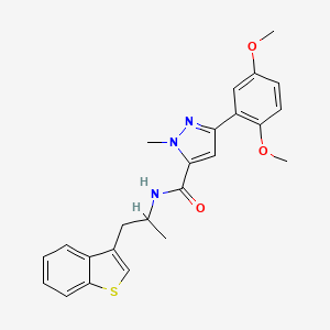 molecular formula C24H25N3O3S B3008781 N-(1-(benzo[b]thiophen-3-yl)propan-2-yl)-3-(2,5-dimethoxyphenyl)-1-methyl-1H-pyrazole-5-carboxamide CAS No. 2034367-63-8