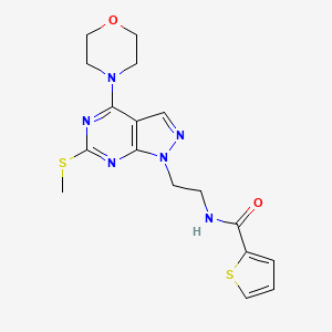 molecular formula C17H20N6O2S2 B3008792 N-(2-(6-(methylthio)-4-morpholino-1H-pyrazolo[3,4-d]pyrimidin-1-yl)ethyl)thiophene-2-carboxamide CAS No. 941897-01-4