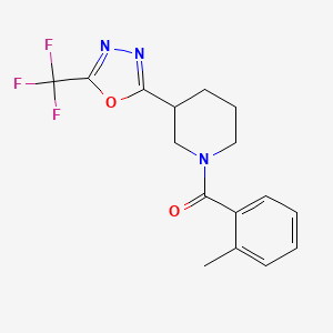 o-Tolyl(3-(5-(trifluoromethyl)-1,3,4-oxadiazol-2-yl)piperidin-1-yl)methanone