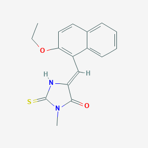 molecular formula C17H16N2O2S B300881 5-[(2-Ethoxy-1-naphthyl)methylene]-3-methyl-2-thioxo-4-imidazolidinone 