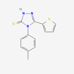 molecular formula C13H11N3S2 B3008819 4-(4-methylphenyl)-5-(thiophen-2-yl)-4H-1,2,4-triazole-3-thiol CAS No. 496787-40-7