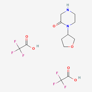 molecular formula C12H16F6N2O6 B3008821 1-(Oxolan-3-yl)piperazin-2-one;2,2,2-trifluoroacetic acid CAS No. 2344681-04-3