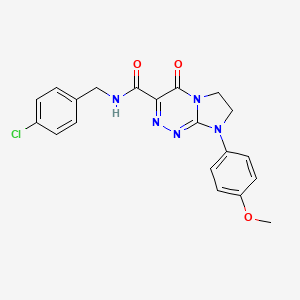 molecular formula C20H18ClN5O3 B3008829 N-(4-氯苄基)-8-(4-甲氧基苯基)-4-氧代-4,6,7,8-四氢咪唑并[2,1-c][1,2,4]三嗪-3-甲酰胺 CAS No. 946279-89-6