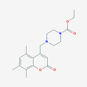 Ethyl 4-[(5,7,8-trimethyl-2-oxochromen-4-yl)methyl]piperazine-1-carboxylate