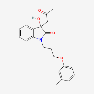 3-Hydroxy-7-methyl-3-(2-oxopropyl)-1-(3-(m-tolyloxy)propyl)indolin-2-one