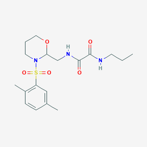 N1-((3-((2,5-dimethylphenyl)sulfonyl)-1,3-oxazinan-2-yl)methyl)-N2-propyloxalamide