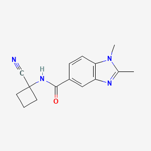 molecular formula C15H16N4O B3008846 N-(1-cyanocyclobutyl)-1,2-dimethyl-1H-1,3-benzodiazole-5-carboxamide CAS No. 1311775-12-8