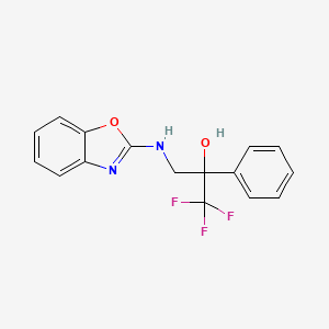 molecular formula C16H13F3N2O2 B3008847 3-(1,3-Benzoxazol-2-ylamino)-1,1,1-trifluoro-2-phenylpropan-2-ol CAS No. 2379994-42-8