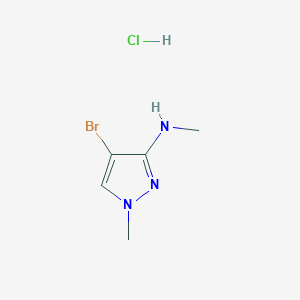 molecular formula C5H9BrClN3 B3008849 4-Bromo-N,1-dimethylpyrazol-3-amine;hydrochloride CAS No. 2413885-44-4